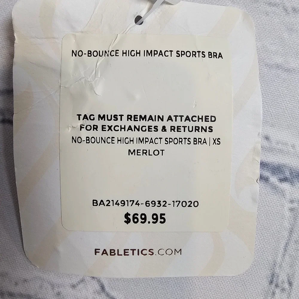 NEW Fabletics No-Bounce‎ High Impact Sports Bra Merlot XS